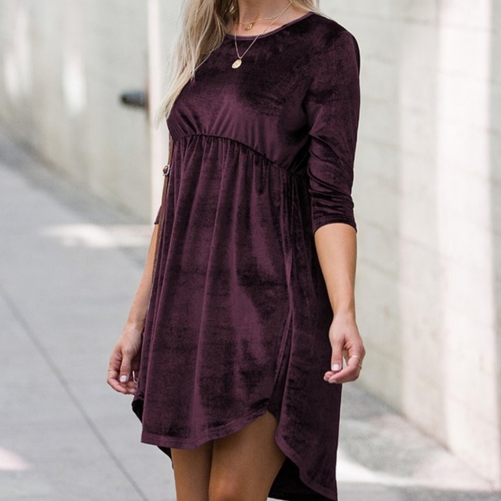 Amaryllis Mauve Elbow Velvet Dress